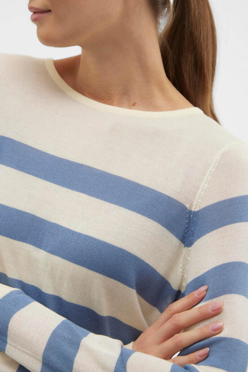 Женский полосатый свитер с длинными рукавами и круглым вырезом Vero Moda, серый
Женский полосатый свитер с длинными рукавами и круглым вырезом Vero Moda, серый