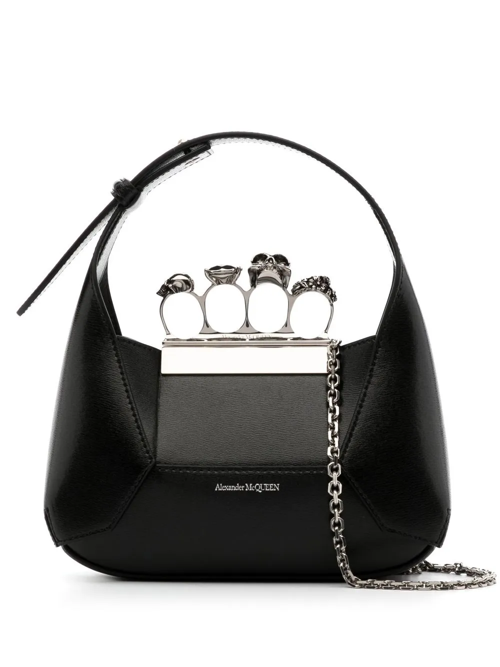 Мини-сумка The Jewelled Hobo Alexander McQueen, черный 
Мини-сумка The Jewelled Hobo Alexander McQueen, черный