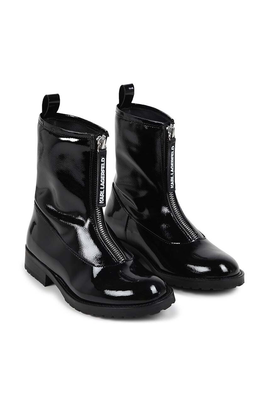 Кожаные ботильоны Karl Lagerfeld для мальчиков и девочек, черный 
Кожаные ботильоны Karl Lagerfeld для мальчиков и девочек, черный