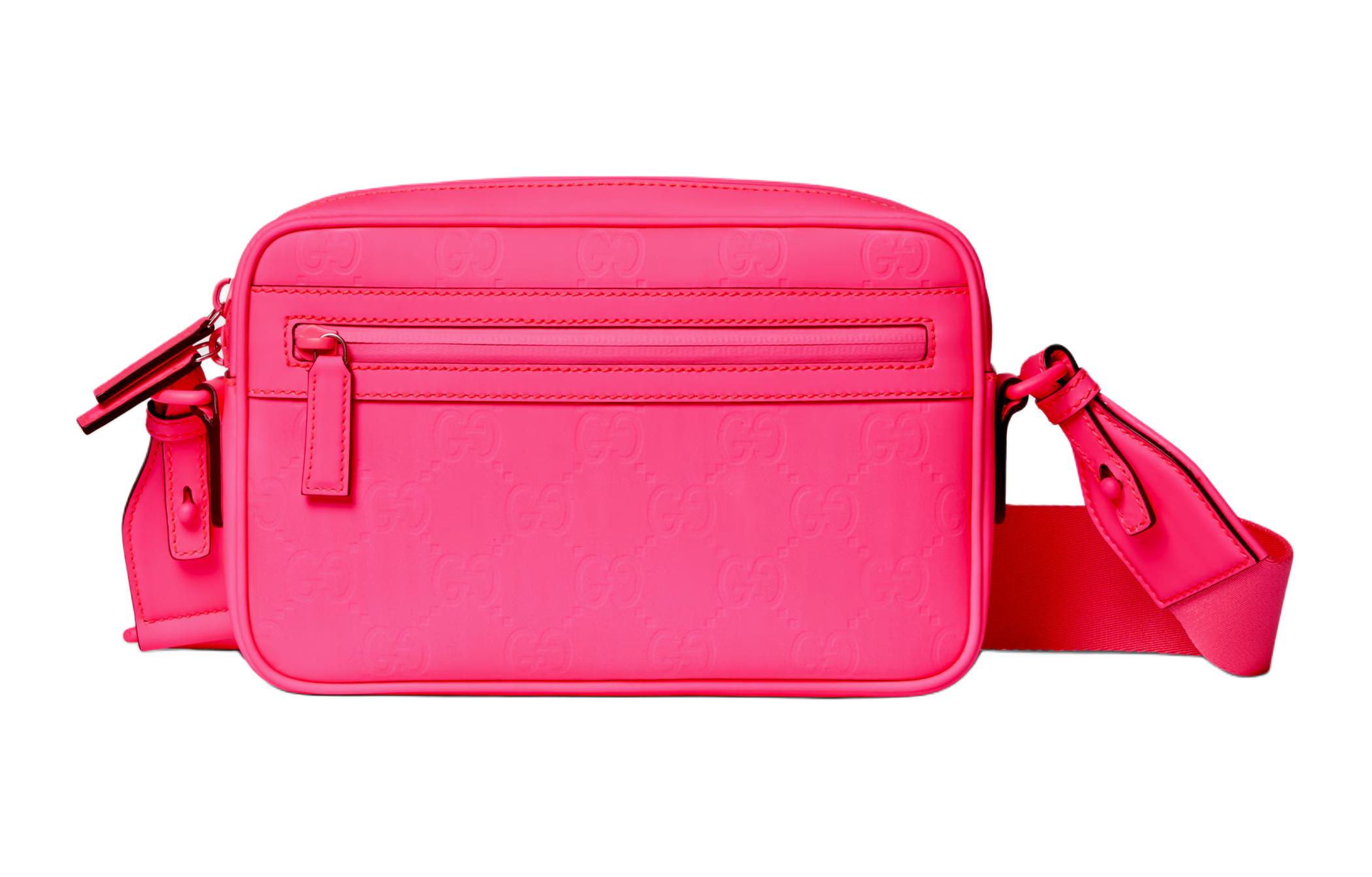 Кожаная сумка через плечо с резиновым эффектом, женская фуксия GUCCI
Кожаная сумка через плечо с резиновым эффектом, женская фуксия GUCCI