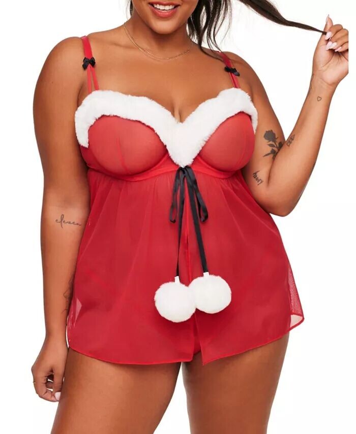 Женское нижнее белье в стиле бебидолл больших размеров Claussine Adore Me, красный
Женское нижнее белье в стиле бебидолл больших размеров Claussine Adore Me, красный