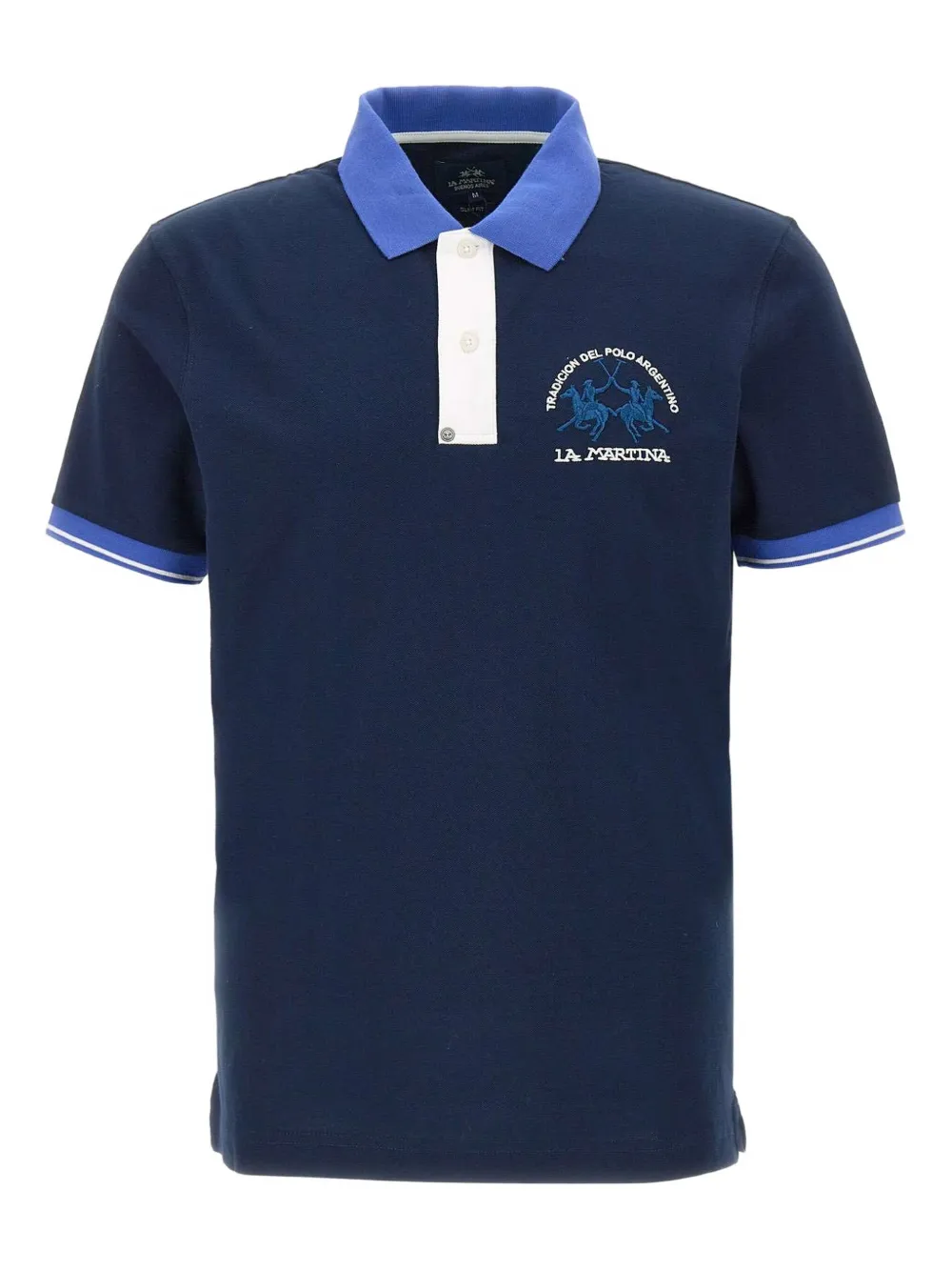 Рубашка поло с вышитым логотипом La Martina, синий 
Рубашка поло с вышитым логотипом La Martina, синий