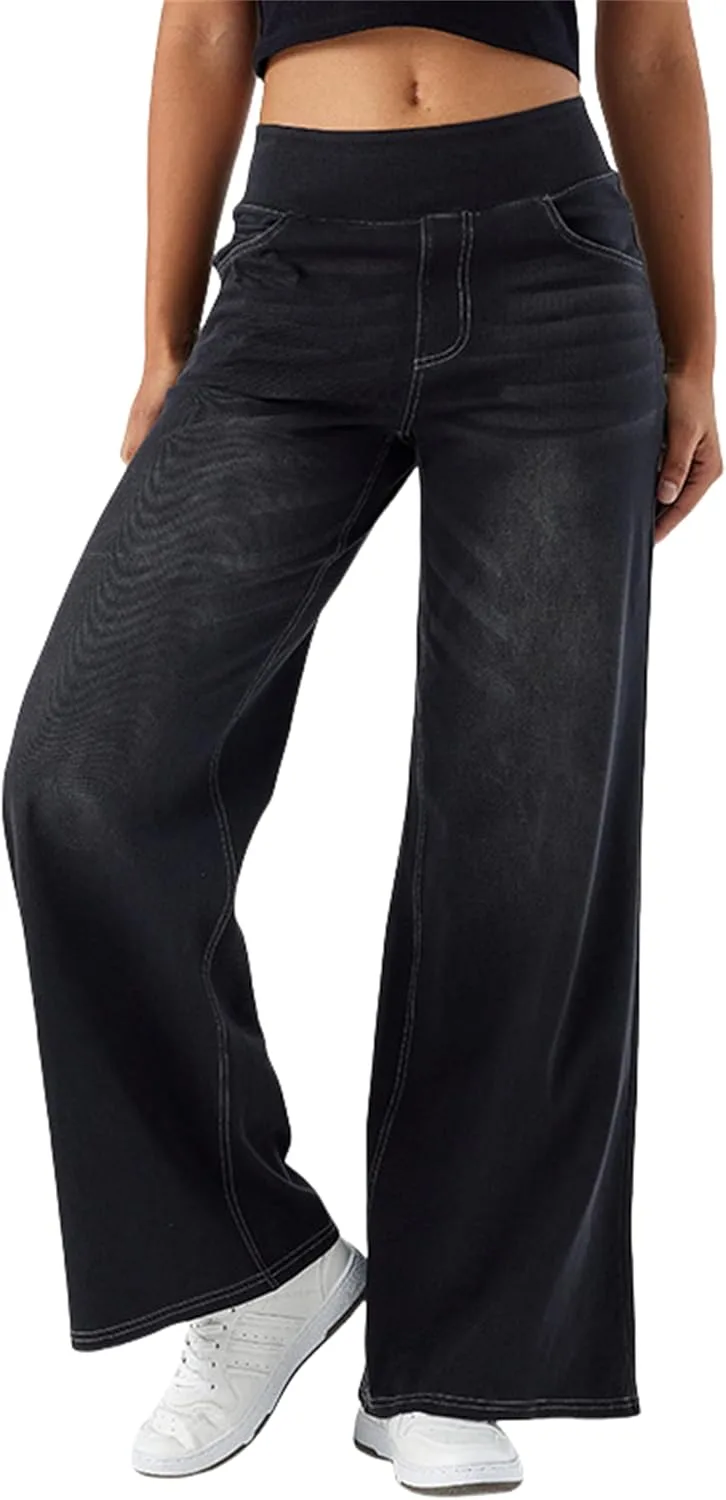 Женские джинсы с эластичным поясом, высокие и тянущиеся
Женские джинсы с эластичным поясом, высокие и тянущиеся