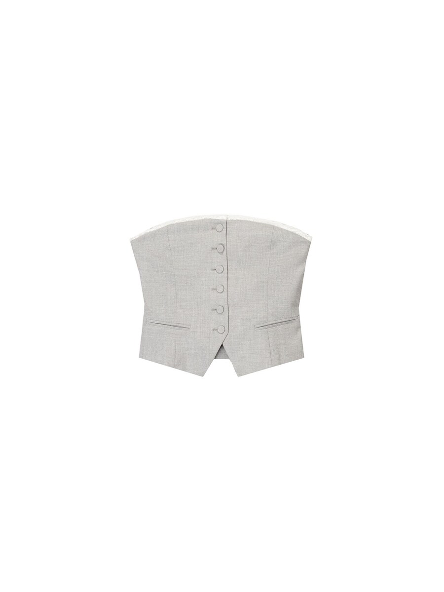 Топ Bershka, пятнистый серый
Топ Bershka, пятнистый серый