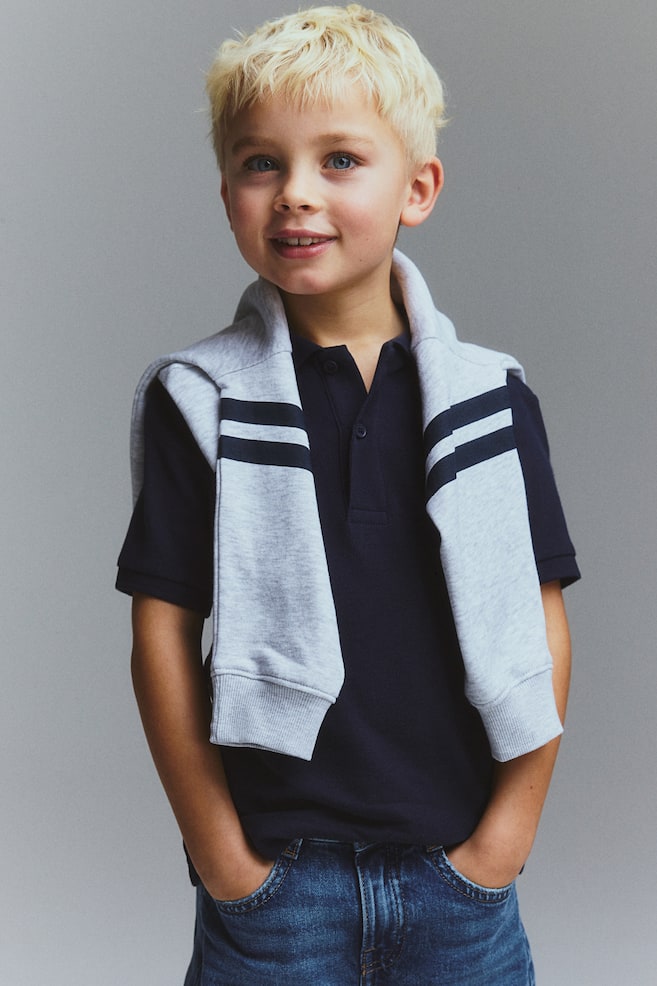 Рубашка поло из хлопкового пике H&M, синий
Рубашка поло из хлопкового пике H&M, синий