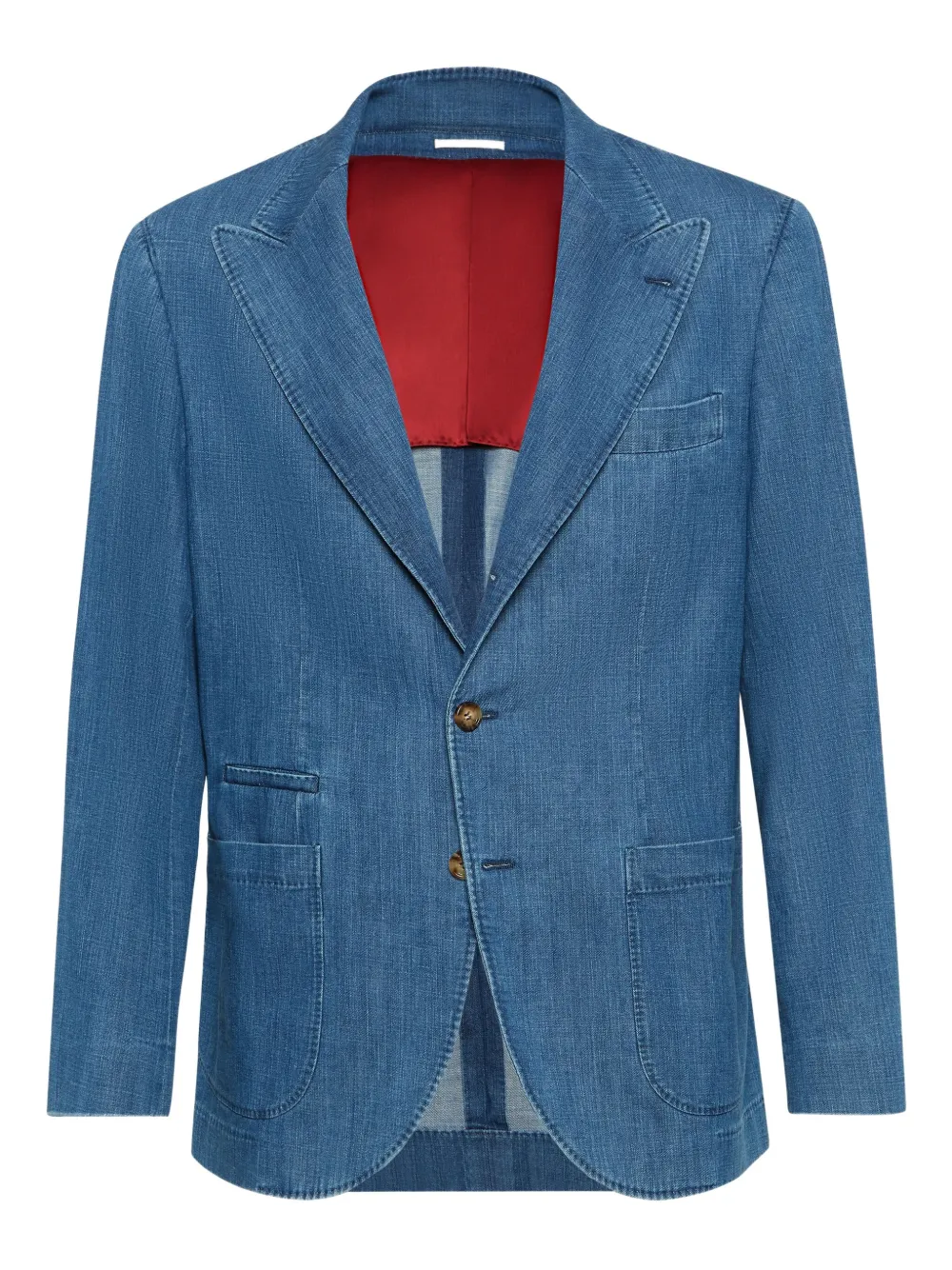 Блейзер с тремя пуговицами и накладными карманами Brunello Cucinelli, синий
Блейзер с тремя пуговицами и накладными карманами Brunello Cucinelli, синий