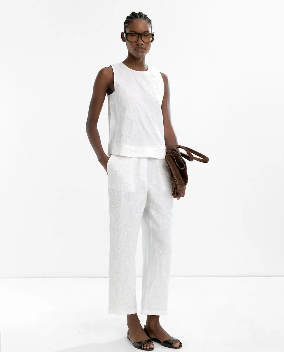 Женские прямые брюки из 100% хлопка с вышивкой Parfois, белый
Женские прямые брюки из 100% хлопка с вышивкой Parfois, белый