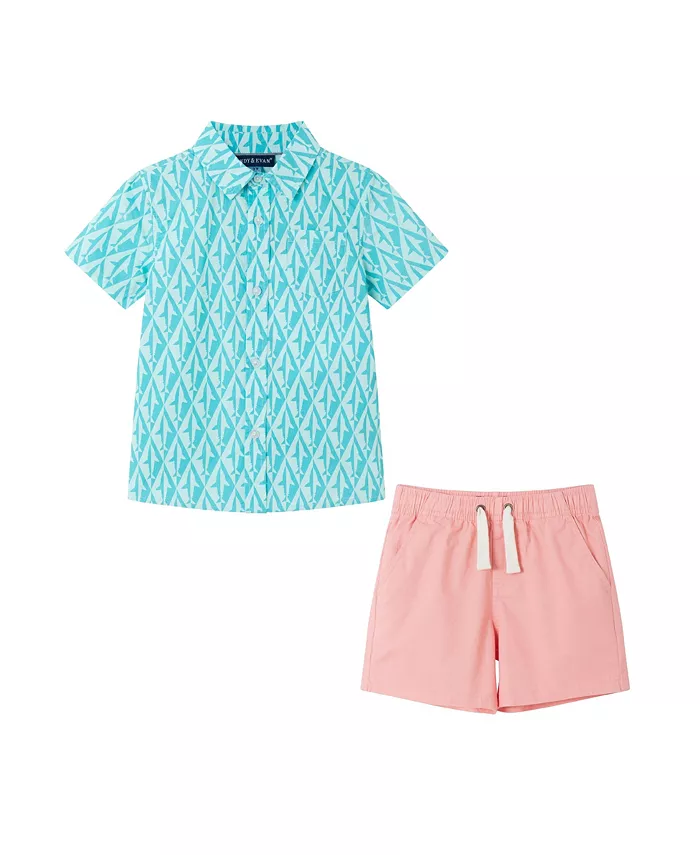 Комплект для мальчика Toddler/Child: рубашка на пуговицах и шорты из сине-зеленой ткани в полоску Andy & Evan, синий
Комплект для мальчика Toddler/Child: рубашка на пуговицах и шорты из сине-зеленой ткани в полоску Andy & Evan, синий