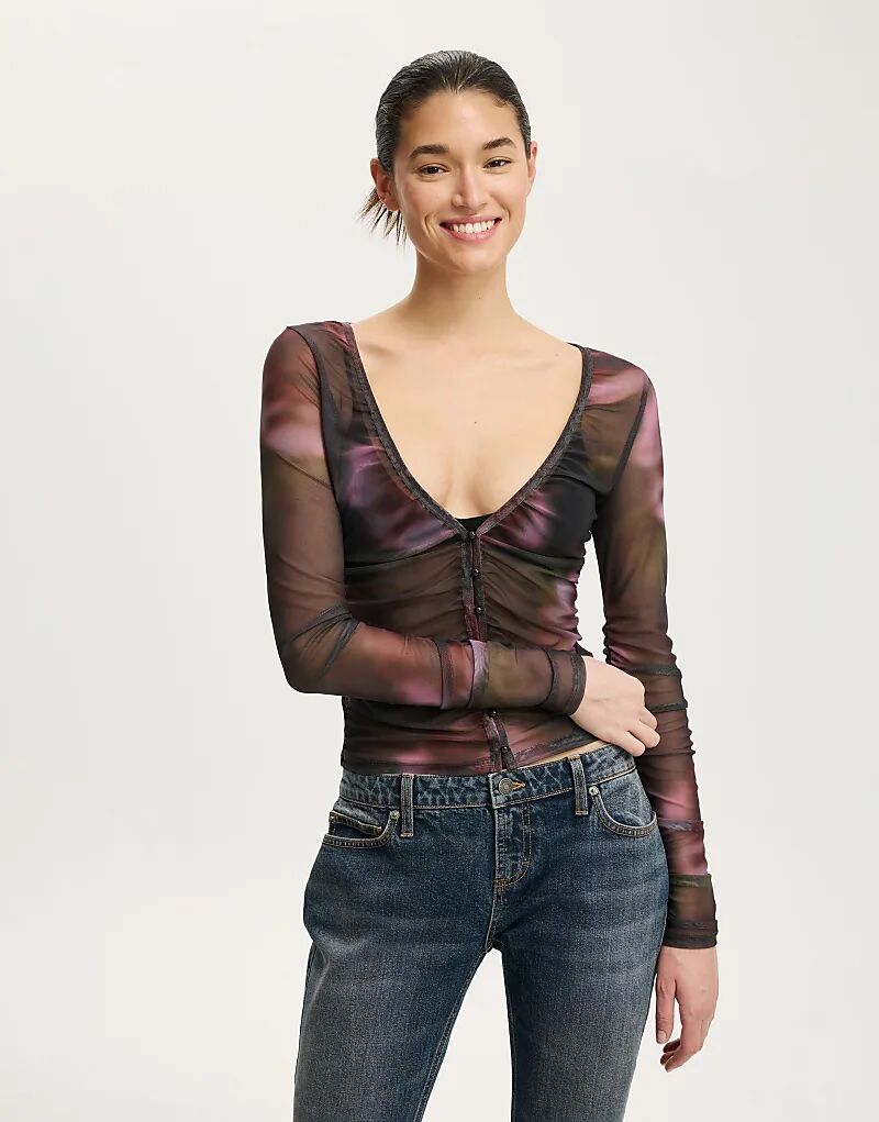 Сетчатая пуговица Cotton On Alix с длинным рукавом, многоцветная
Сетчатая пуговица Cotton On Alix с длинным рукавом, многоцветная