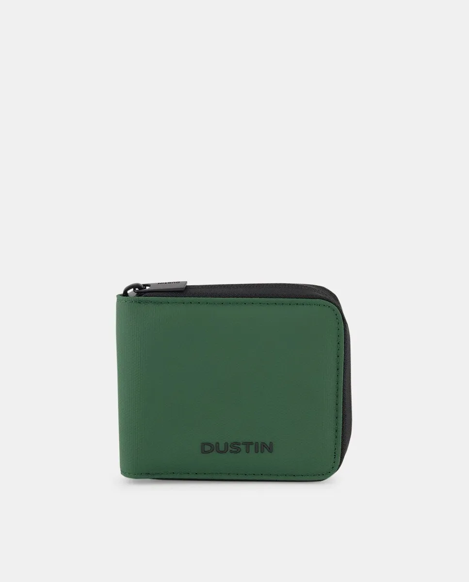 Прорезиненный кошелек на молнии с текстурой Dustin, зеленый 
Прорезиненный кошелек на молнии с текстурой Dustin, зеленый