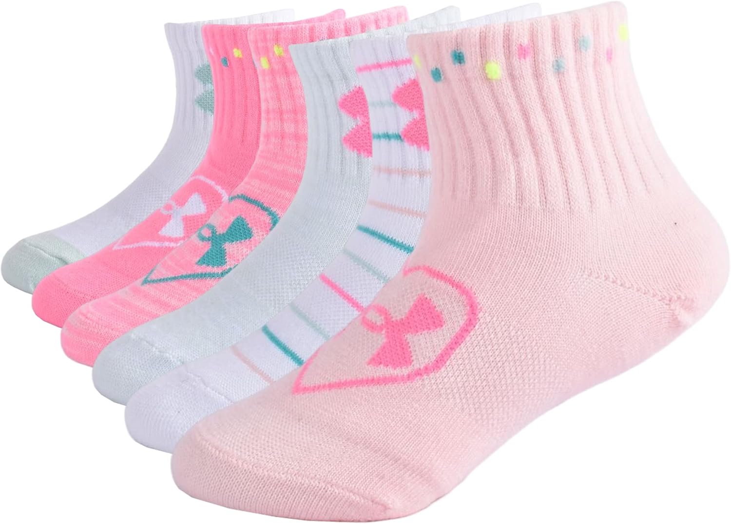 Детские носки Under Armour Multi Pack Quarter, Pink Hearts
Детские носки Under Armour Multi Pack Quarter, Pink Hearts
