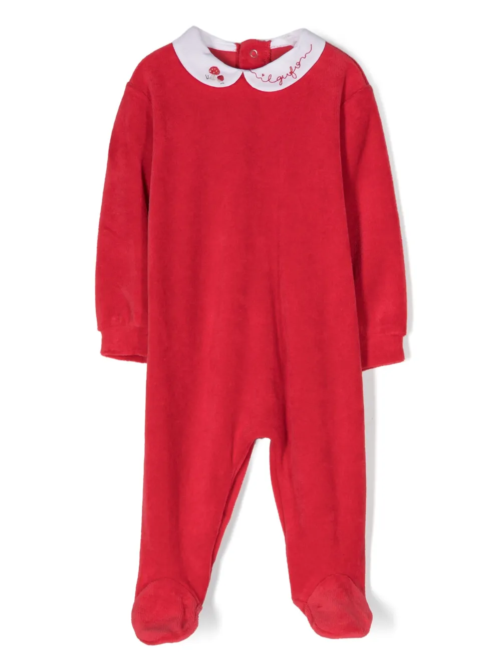 Бархатный ромпер с вышитым логотипом Il Gufo, красный
Бархатный ромпер с вышитым логотипом Il Gufo, красный