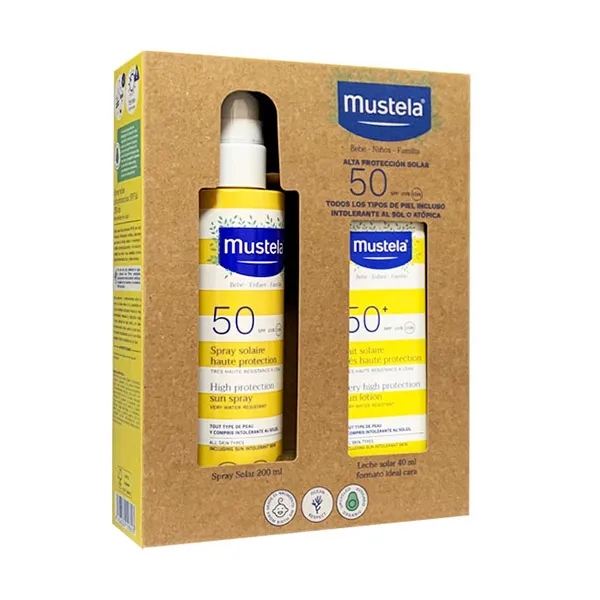 Солнцезащитное молочко и спрей с высокой защитой Pack Solar Spf50+ Mustela, 1 UD
Солнцезащитное молочко и спрей с высокой защитой Pack Solar Spf50+ Mustela, 1 UD