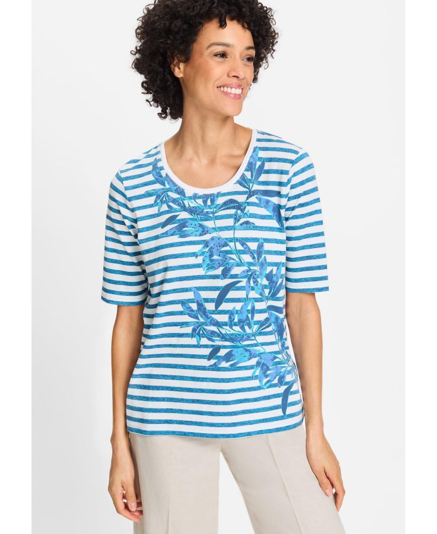 Женская футболка в полоску с принтом в виде листьев Olsen, Capri blue, Синий, Женская футболка в полоску с принтом в виде листьев Olsen, Capri blue
Женская футболка в полоску с принтом в виде листьев Olsen, Capri blue, Синий, Женская футболка в полоску с принтом в виде листьев Olsen, Capri blue