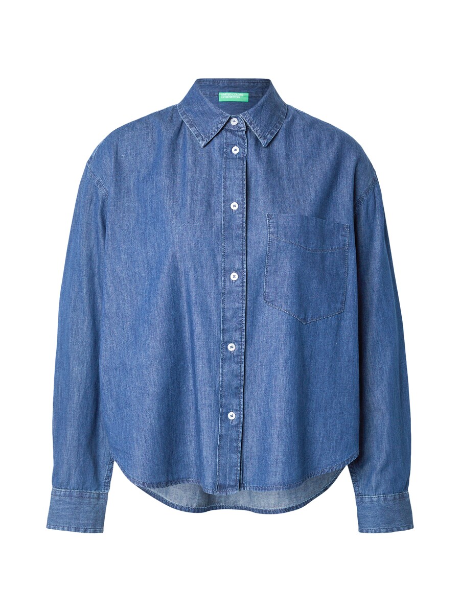 Блуза UNITED COLORS OF BENETTON, синий деним 
Блуза UNITED COLORS OF BENETTON, синий деним