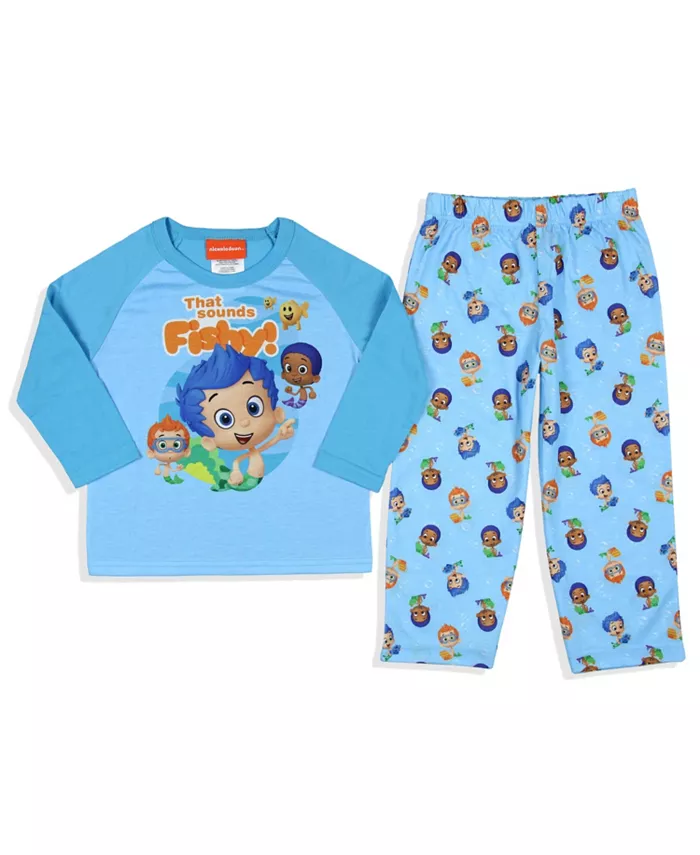Пижамный комплект из двух предметов с рукавами реглан от Nickelodeon That Sounds Fishy для малышей Bubble Guppies, синий
Пижамный комплект из двух предметов с рукавами реглан от Nickelodeon That Sounds Fishy для малышей Bubble Guppies, синий
