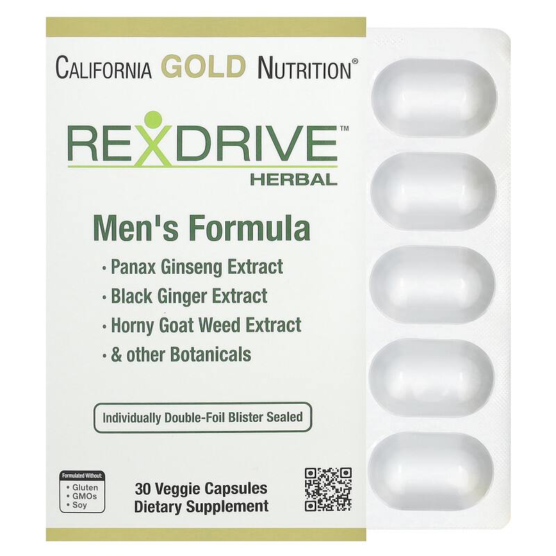 California Gold Nutrition, Мужская травяная формула Rexdrive с экстрактами женьшеня обыкновенного, черного имбиря и ороговевших коз, а также растительными смесями, 30 растительных капсул
California Gold Nutrition, Мужская травяная формула Rexdrive с экстрактами женьшеня обыкновенного, черного имбиря и ороговевших коз, а также растительными смесями, 30 растительных капсул