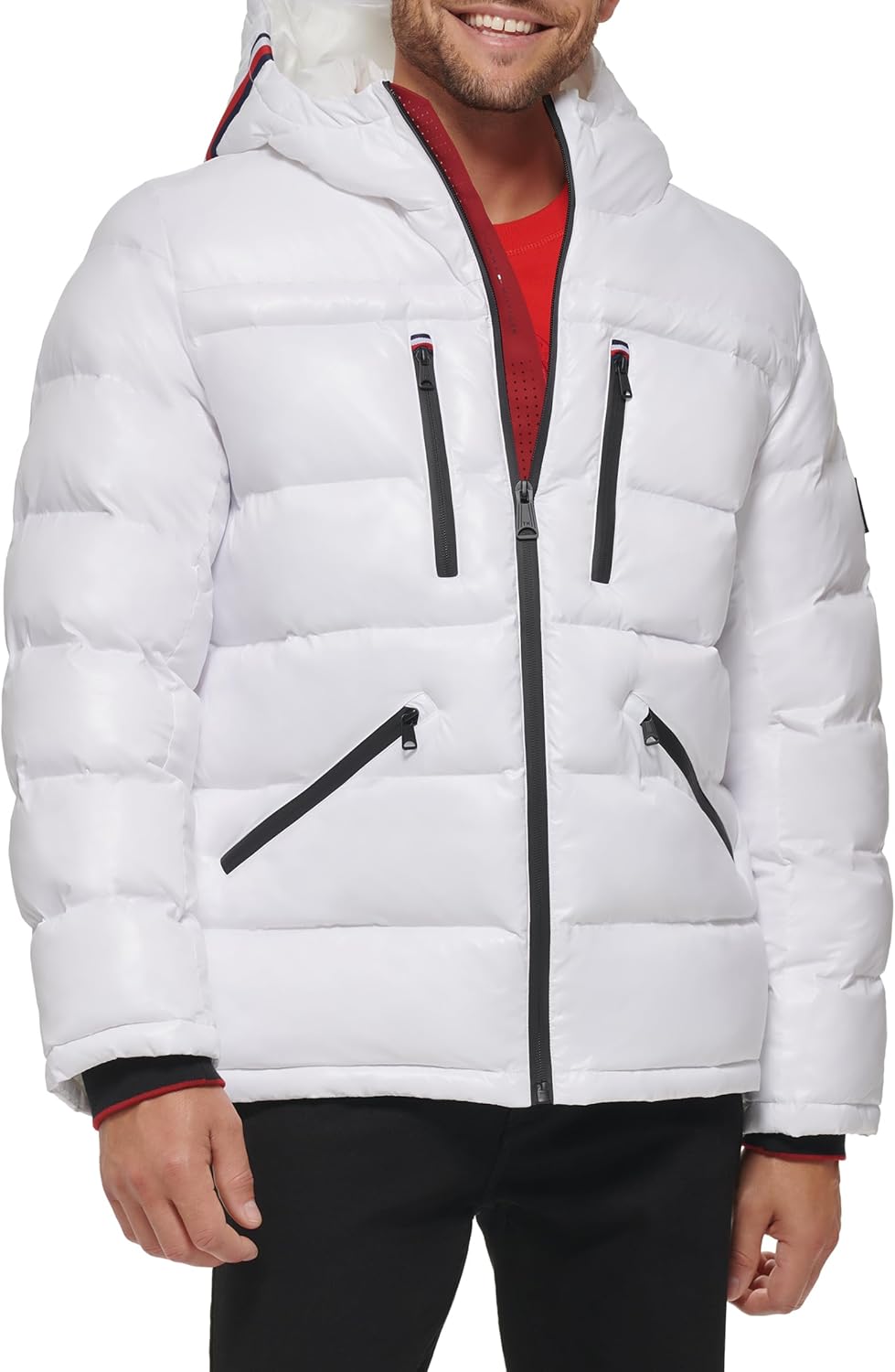 Мужская блестящая стеганая куртка Tommy Hilfiger Mens с логотипом средней толщины, White
Мужская блестящая стеганая куртка Tommy Hilfiger Mens с логотипом средней толщины, White