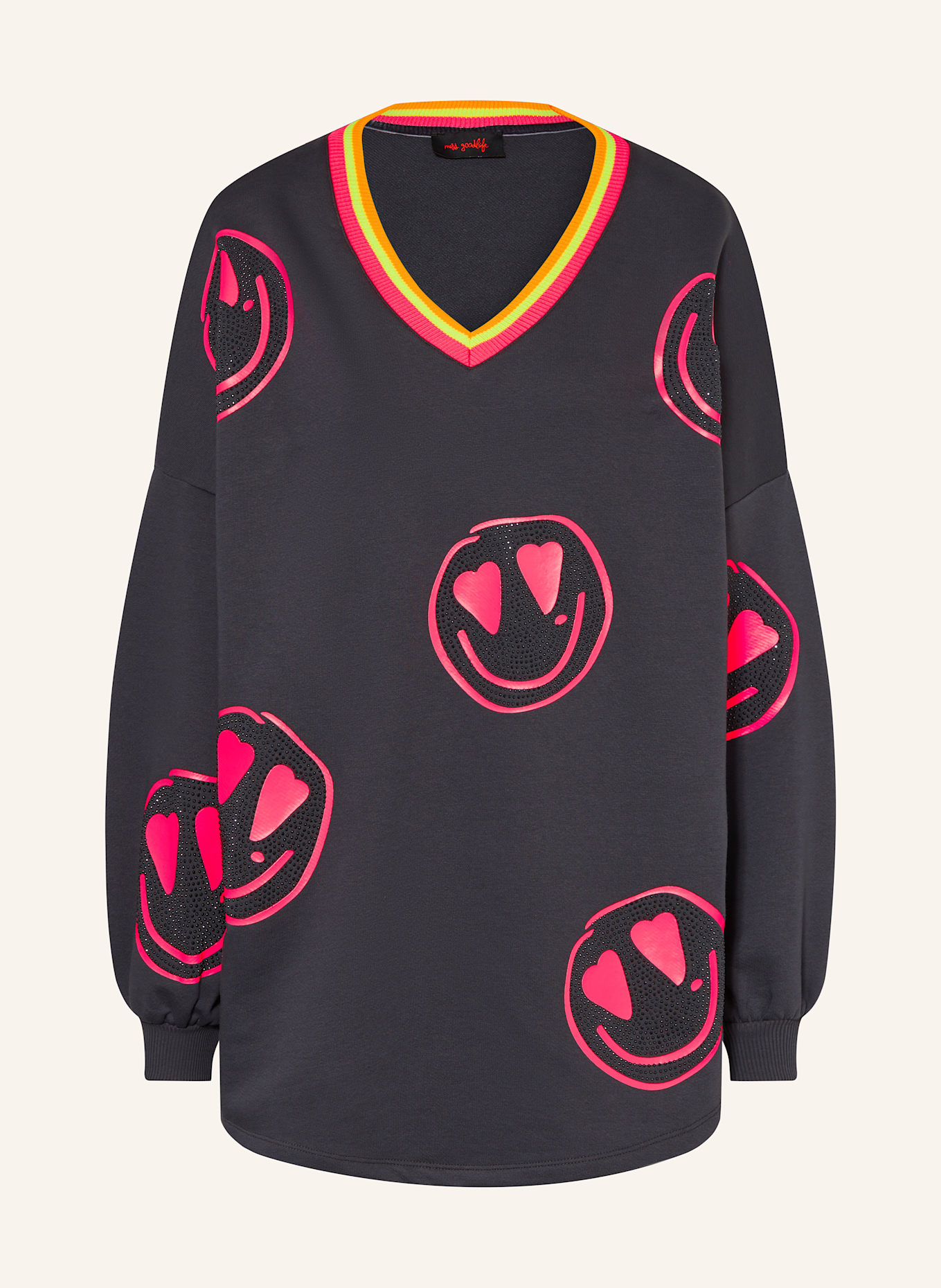 Толстовка с изображением счастливого лица и драгоценными камнями Miss Goodlife, мультиколор
Толстовка с изображением счастливого лица и драгоценными камнями Miss Goodlife, мультиколор