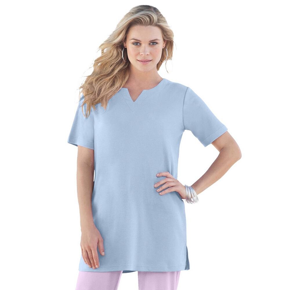 Женская мягкая трикотажная туника больших размеров Roaman's с вырезом и вырезом, цвет Pale Blue
Женская мягкая трикотажная туника больших размеров Roaman's с вырезом и вырезом, цвет Pale Blue