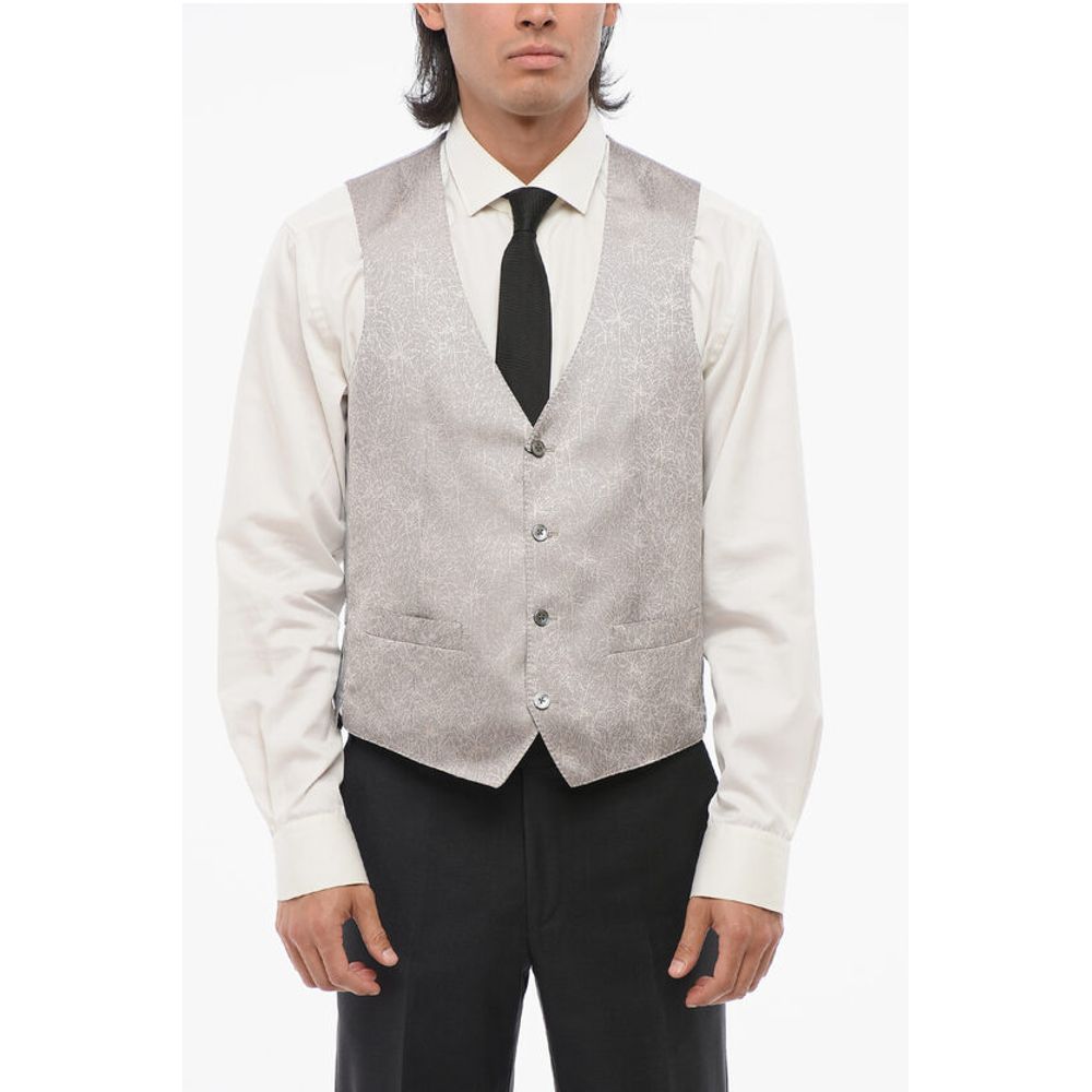 Шелковый жилет ACADEMY с вышивкой на 4 пуговицах и прорезными карманами Corneliani, Gray
Шелковый жилет ACADEMY с вышивкой на 4 пуговицах и прорезными карманами Corneliani, Gray