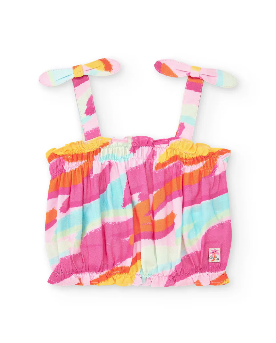 Топ для девочки с принтом и бантами на бретельках Tuc tuc, мультиколор
Топ для девочки с принтом и бантами на бретельках Tuc tuc, мультиколор