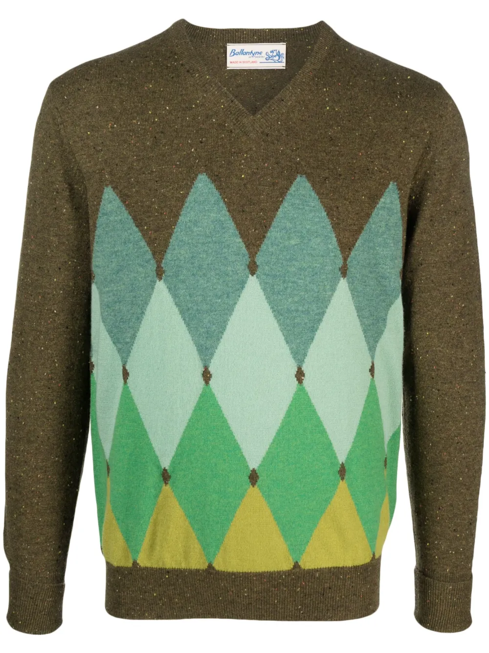 Джемпер с узором аргайл Ballantyne, зеленый 
Джемпер с узором аргайл Ballantyne, зеленый