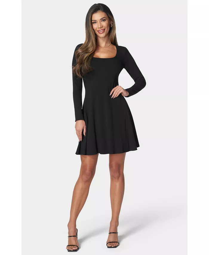 Женское платье-годе с длинными рукавами в рубчик Bebe, черный
Женское платье-годе с длинными рукавами в рубчик Bebe, черный