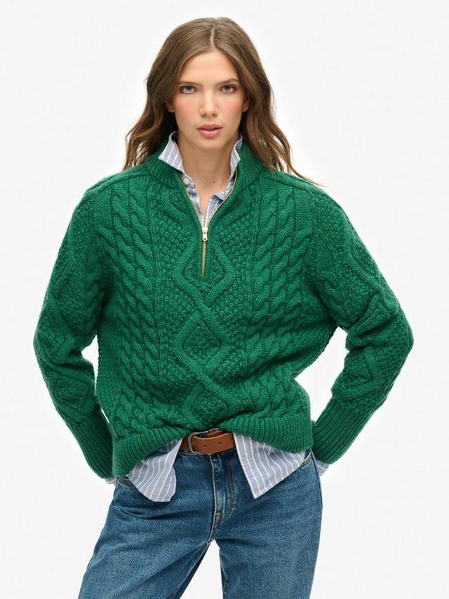 Джемпер на молнии наполовину из аранской кабельной вязки Superdry, цвет Dark Pine Green
Джемпер на молнии наполовину из аранской кабельной вязки Superdry, цвет Dark Pine Green