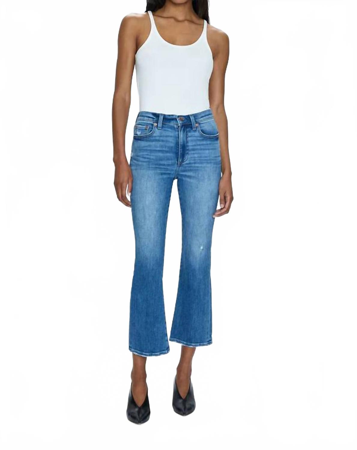 Ленн Хай Райз Кроп Буткат Джинсы в синем PISTOLA
Ленн Хай Райз Кроп Буткат Джинсы в синем PISTOLA