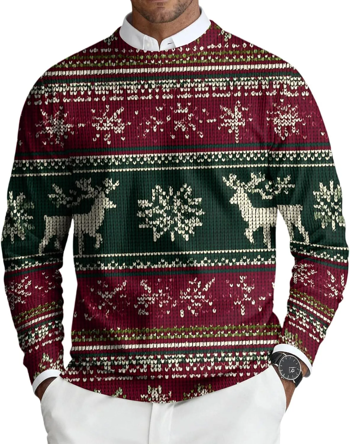 Рождественский свитер для мужчин Vintage Graphic Holiday Outfit Ribbed Knit Crew Neck Xiaojmake
Рождественский свитер для мужчин Vintage Graphic Holiday Outfit Ribbed Knit Crew Neck Xiaojmake