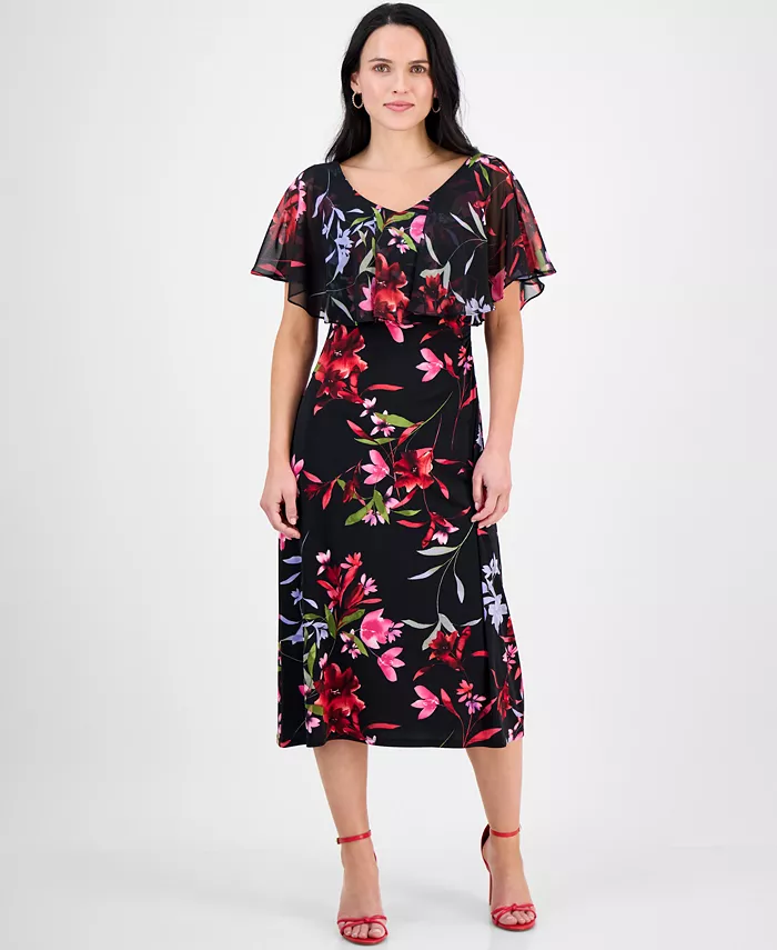 Миниатюрное миди-платье с накидкой и принтом Connected, красный
Миниатюрное миди-платье с накидкой и принтом Connected, красный