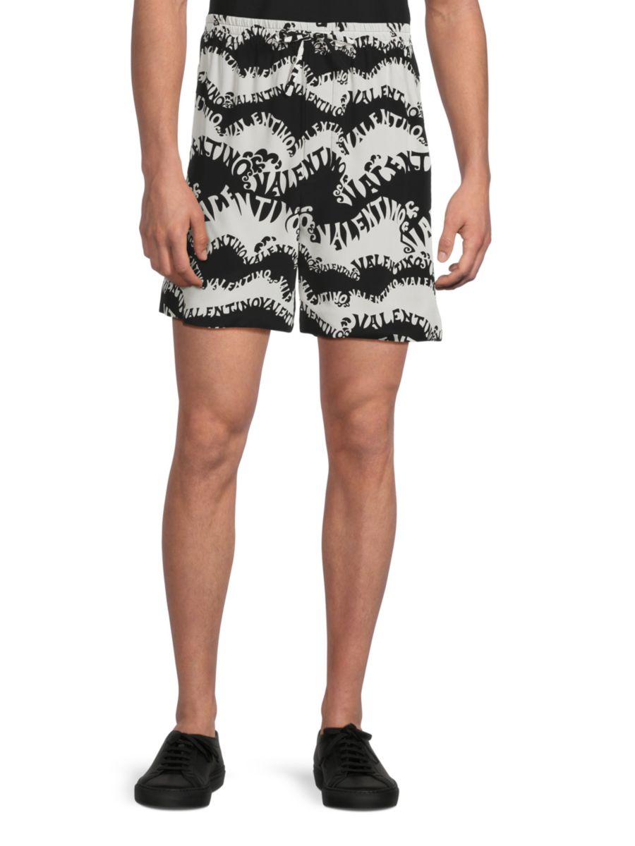 Хлопковые шорты-бермуды с логотипом Valentino, черный/белый
Хлопковые шорты-бермуды с логотипом Valentino, черный/белый