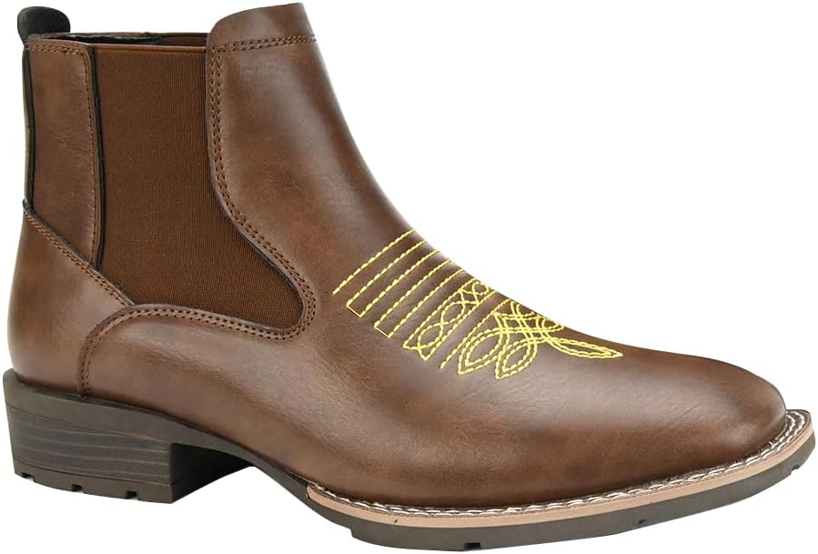 Мужские ковбойские ботинки с квадратным носком, челси, водонепроницаемые, классические, с эластичными вставками, противоскользящие, повседневные ботильоны, светло-коричневая матовая кожа, вышитые детали Gnvkxeu
Мужские ковбойские ботинки с квадратным носком, челси, водонепроницаемые, классические, с эластичными вставками, противоскользящие, повседневные ботильоны, светло-коричневая матовая кожа, вышитые детали Gnvkxeu