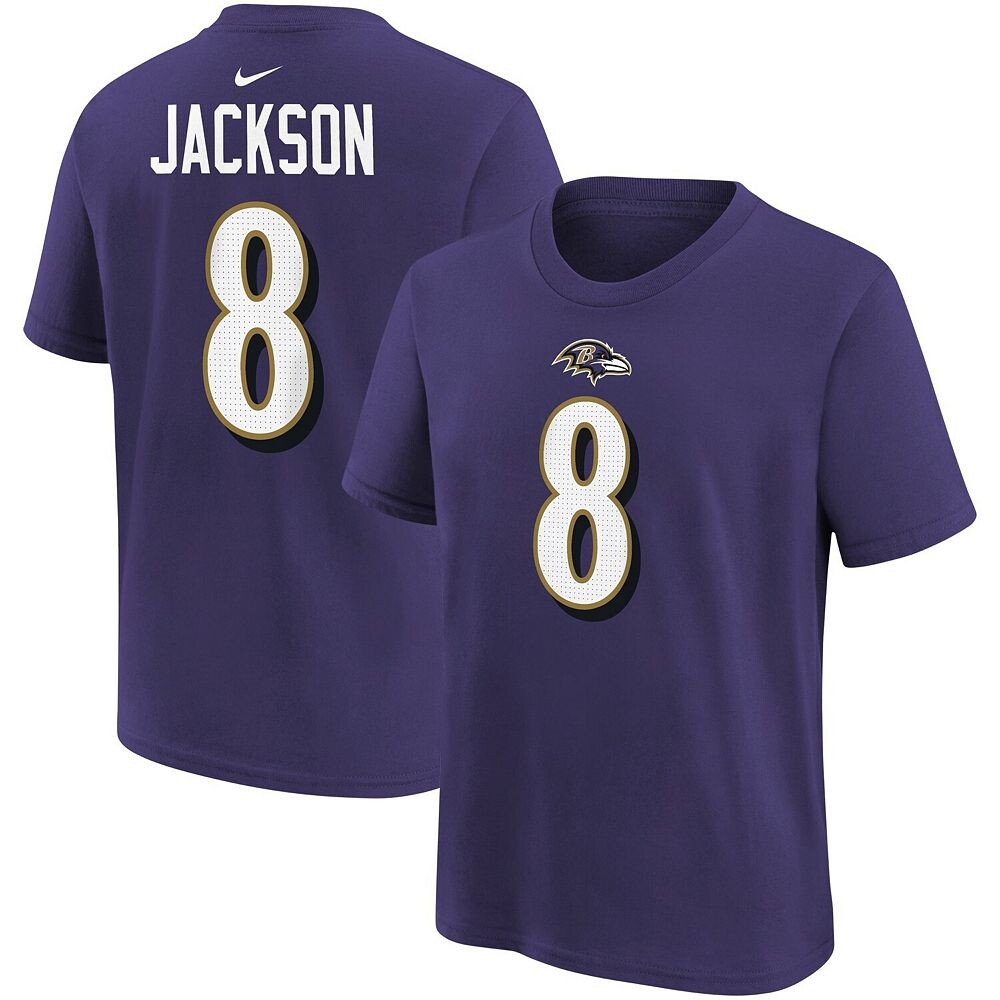 Молодежная футболка Nike Lamar Jackson Purple Baltimore Ravens с именем и номером игрока, цвет Rav Purple
Молодежная футболка Nike Lamar Jackson Purple Baltimore Ravens с именем и номером игрока, цвет Rav Purple