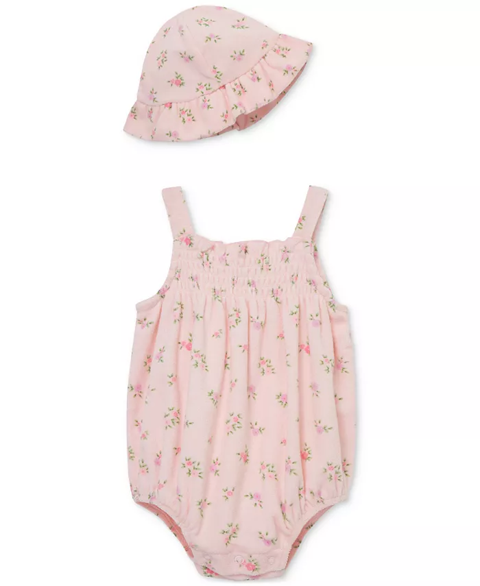 Детский комплект для девочек: комбинезон-пузырь и шляпа-ведро с цветочным принтом, 2 предмета Little Me, розовый
Детский комплект для девочек: комбинезон-пузырь и шляпа-ведро с цветочным принтом, 2 предмета Little Me, розовый