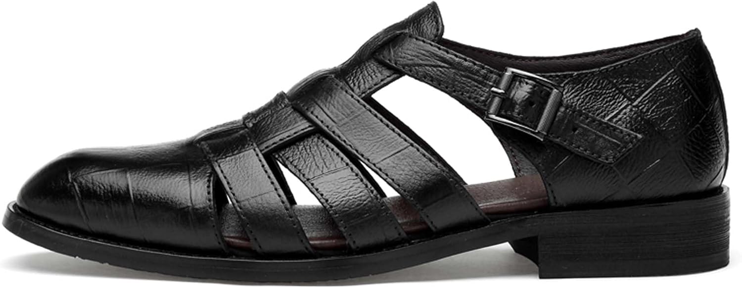 Мужские кожаные сандалии Vtiao, римские сандалии, мужские босоножки, модные деловые сандалии, повседневные удобные сандалии, мягкие и дышащие, противоскользящие, износостойкие, долговечные (верх из коровьей кожи/резиновая подошва), черный
Мужские кожаные сандалии Vtiao, римские сандалии, мужские босоножки, модные деловые сандалии, повседневные удобные сандалии, мягкие и дышащие, противоскользящие, износостойкие, долговечные (верх из коровьей кожи/резиновая подошва), черный