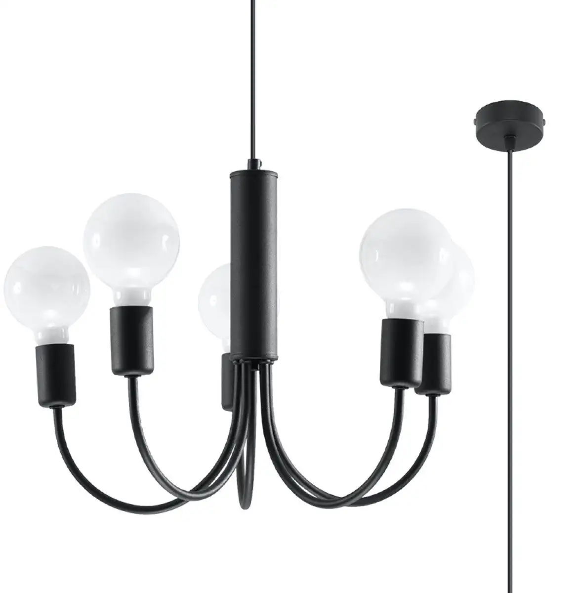 SOLLUX люстра "PICCOLO", 5 языков пламени, лампа E27 | без лампы, слякотный режим SOLLUX lighting Высота: 100 см, черный
SOLLUX люстра "PICCOLO", 5 языков пламени, лампа E27 | без лампы, слякотный режим SOLLUX lighting Высота: 100 см, черный