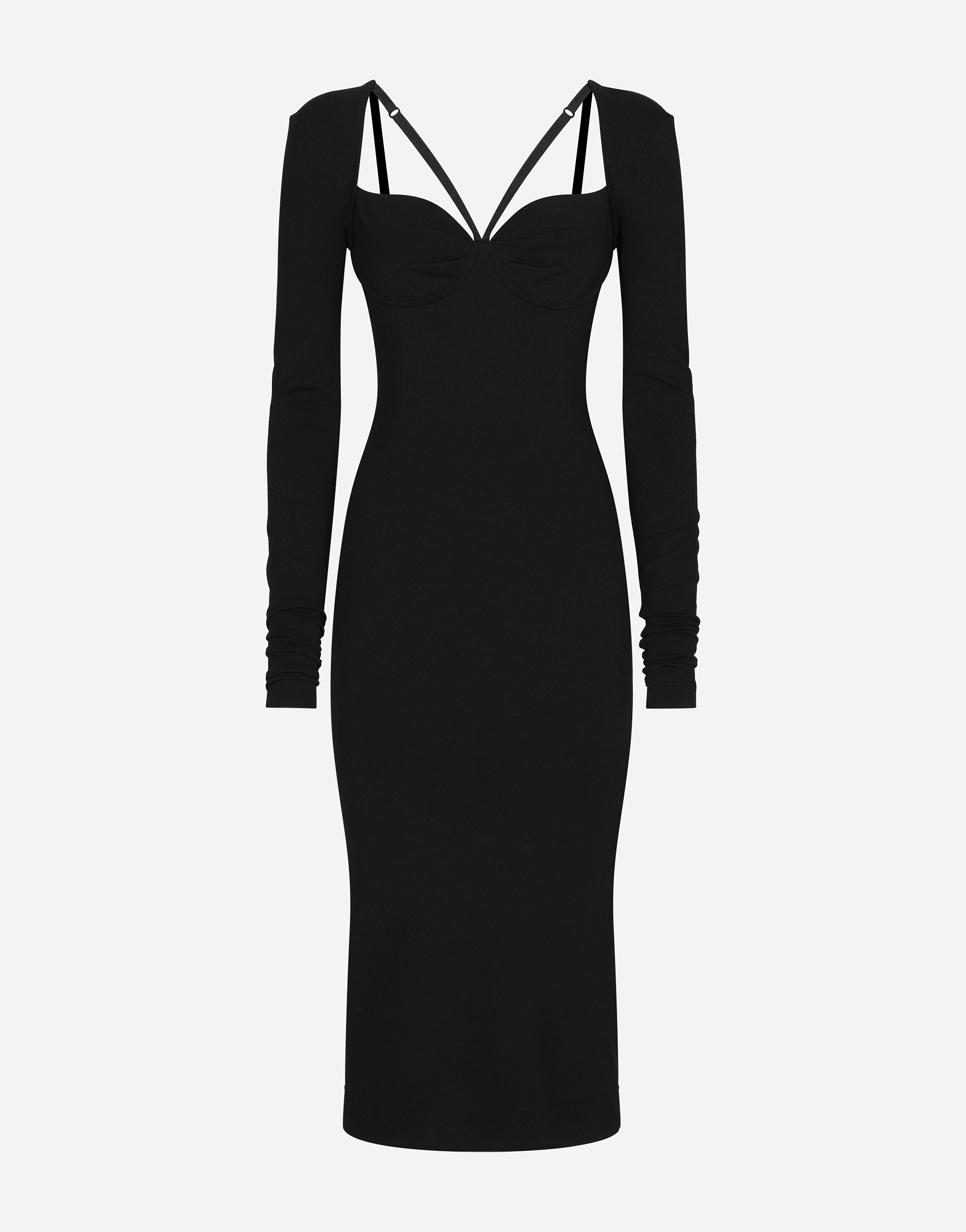 Платье миди из трикотажа milano в рубчик Dolce & Gabbana, черный
Платье миди из трикотажа milano в рубчик Dolce & Gabbana, черный