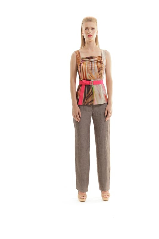 Топ без рукавов с принтом с рюшами Conquista, коричневый
Топ без рукавов с принтом с рюшами Conquista, коричневый