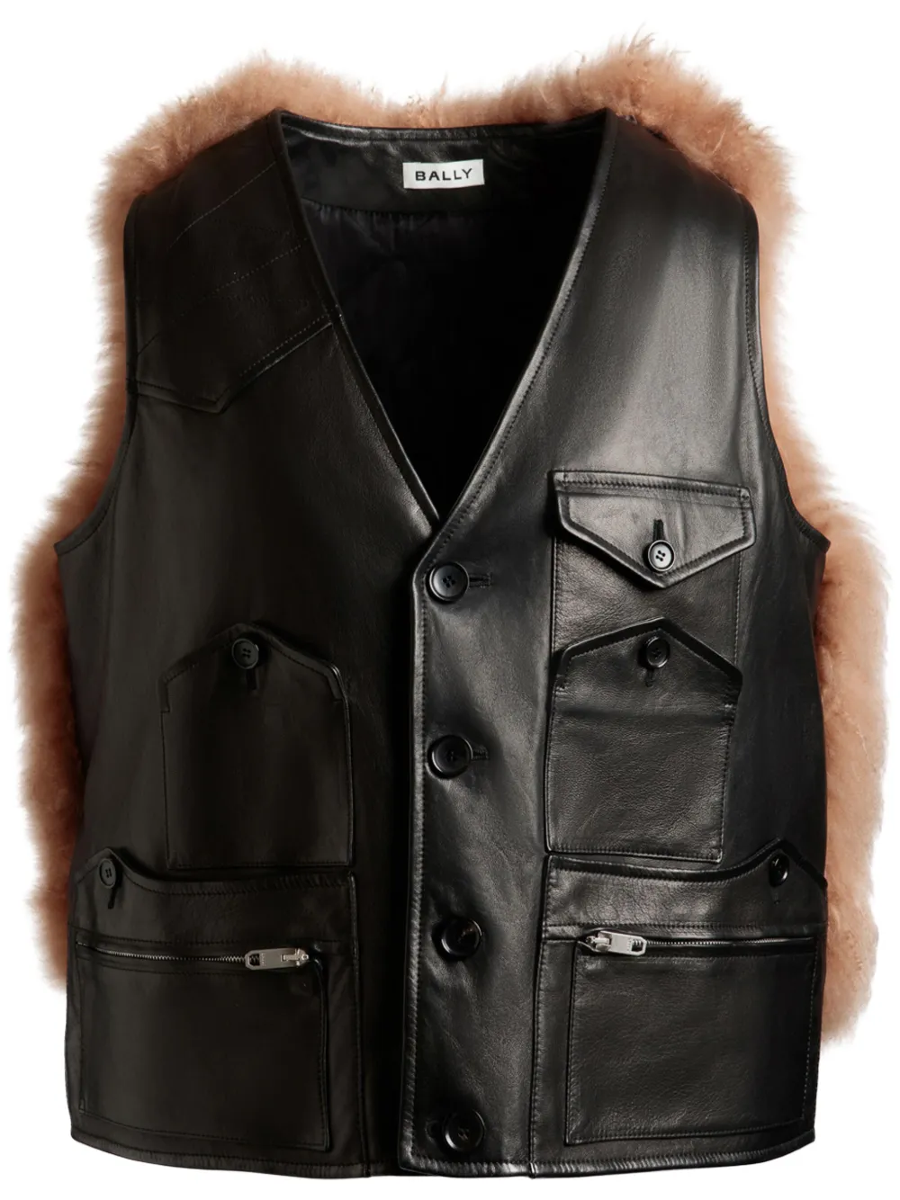 Жилет со вставками Bally, черный 
Жилет со вставками Bally, черный