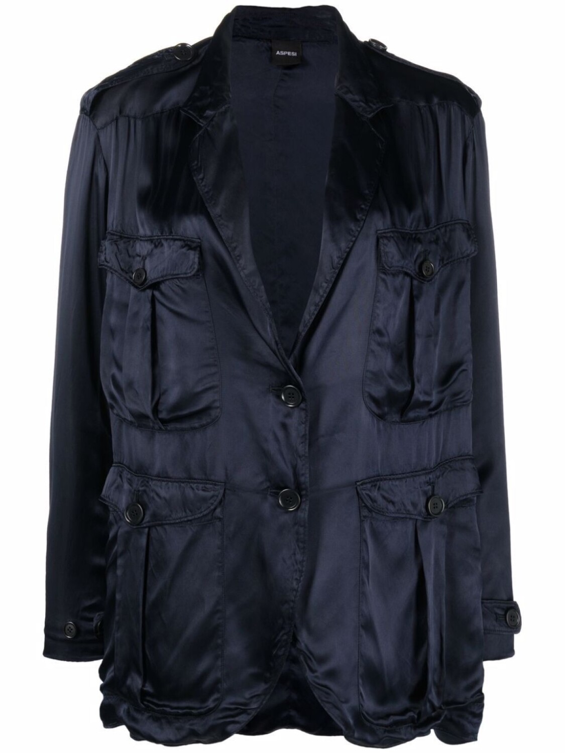 ASPESI однобортный блейзер строгого кроя, синий
ASPESI однобортный блейзер строгого кроя, синий