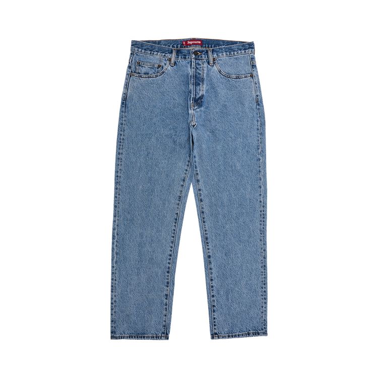 Джинсы Supreme Regular Jean цвета «выстиранный индиго»
Джинсы Supreme Regular Jean цвета «выстиранный индиго»