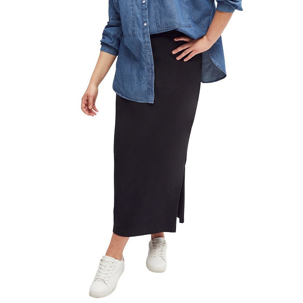 Женская трикотажная длинная юбка больших размеров Ellos, черный
Женская трикотажная длинная юбка больших размеров Ellos, черный