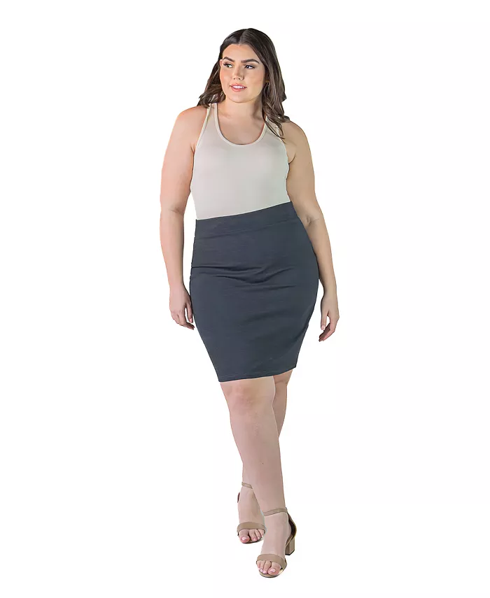 Юбка-карандаш большого размера с эластичной резинкой на талии длиной до колена 24seven Comfort Apparel, серый
Юбка-карандаш большого размера с эластичной резинкой на талии длиной до колена 24seven Comfort Apparel, серый