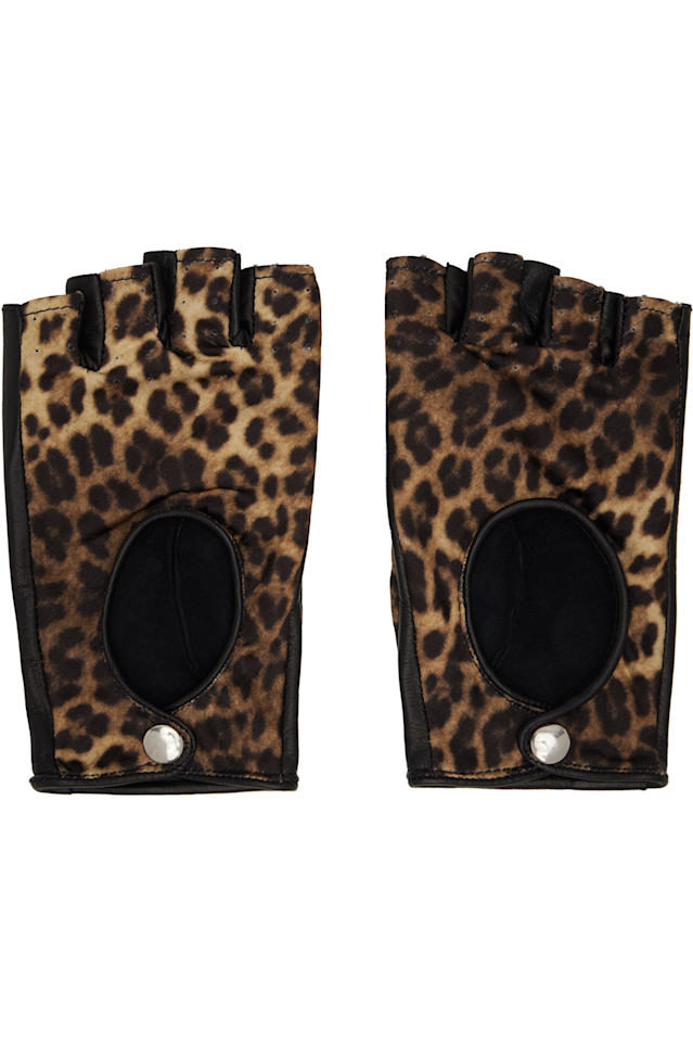 Ernest W. Baker Черные и бежевые водительские перчатки с открытыми пальцами
Ernest W. Baker Черные и бежевые водительские перчатки с открытыми пальцами