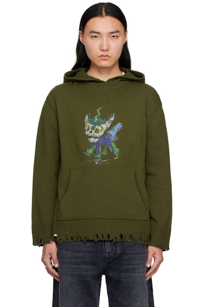 Толстовка с капюшоном Monster Pony в стиле хаки-гранж We11done
Толстовка с капюшоном Monster Pony в стиле хаки-гранж We11done