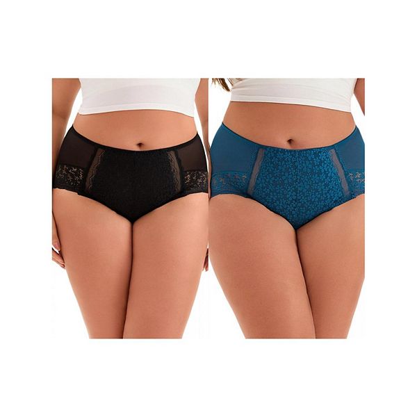 2 упаковки plus size женские трусы с кружевной отделкой, высокие, сплошные, полное покрытие Inspire Chic, Black Blue
2 упаковки plus size женские трусы с кружевной отделкой, высокие, сплошные, полное покрытие Inspire Chic, Black Blue