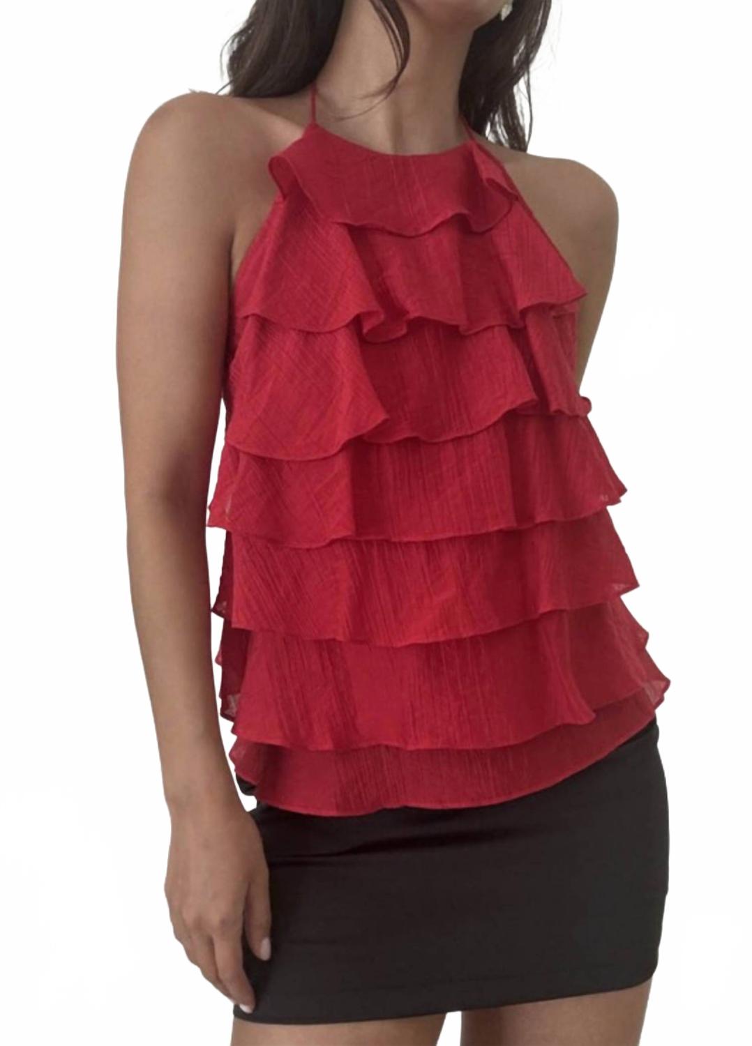 Топ с открытой спиной и оборками красного цвета Bailey Rose, красный
Топ с открытой спиной и оборками красного цвета Bailey Rose, красный