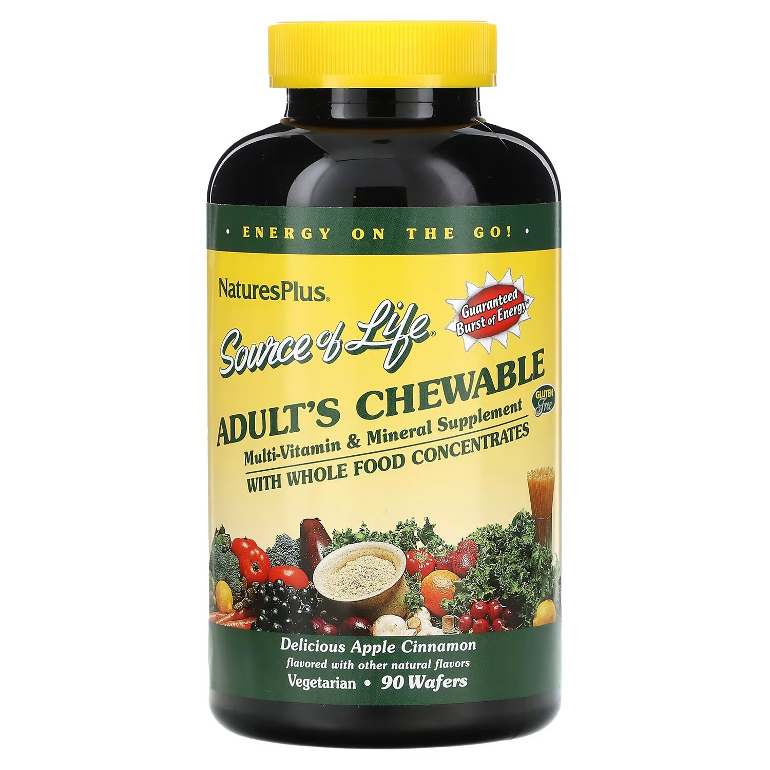 Мультивитамины NaturesPlus для взрослых со вкусом яблока с корицей, 90 таблеток
Мультивитамины NaturesPlus для взрослых со вкусом яблока с корицей, 90 таблеток